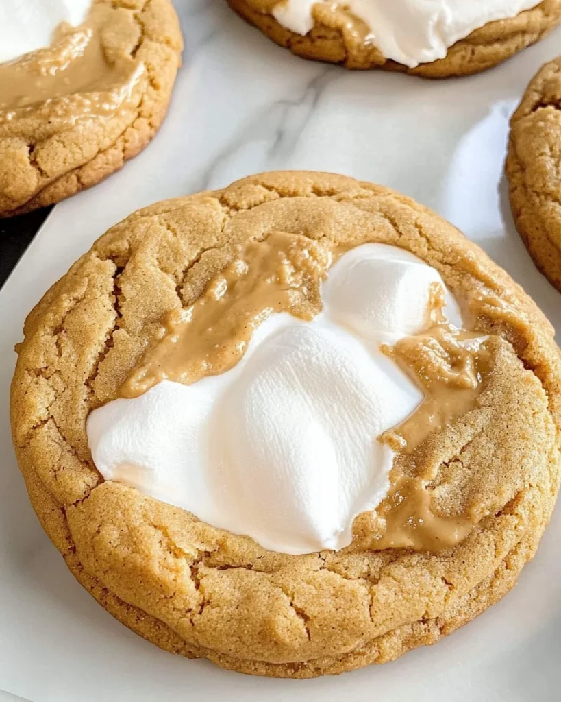 Fluffernutter Cookies (Peanut Butter and Marshmallow Cream)