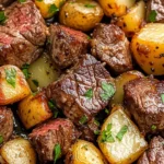 Garlic Butter Steak Bites and Potatoes