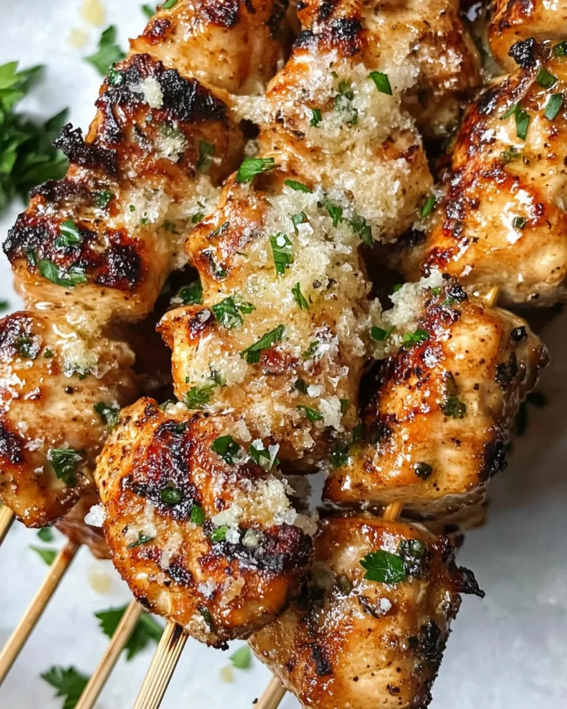 Garlic Parmesan Chicken Skewers