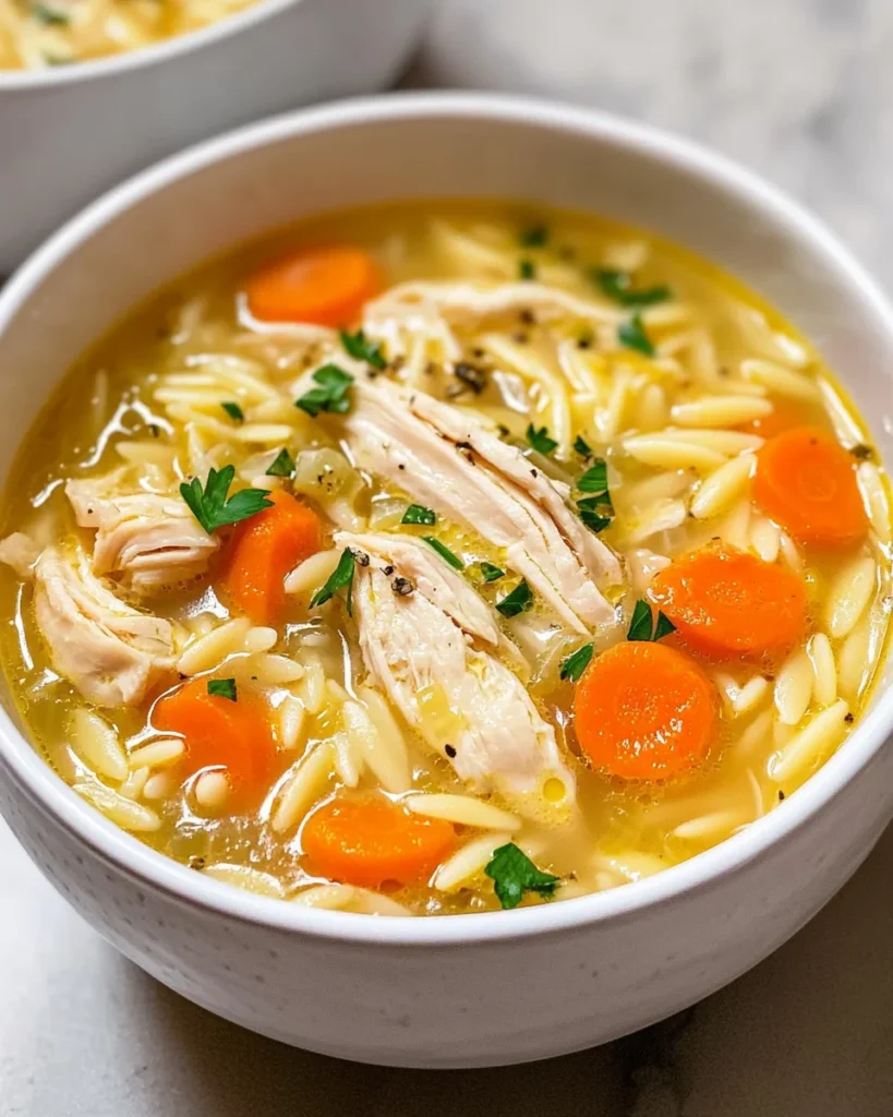 Lemon Chicken Orzo Soup
