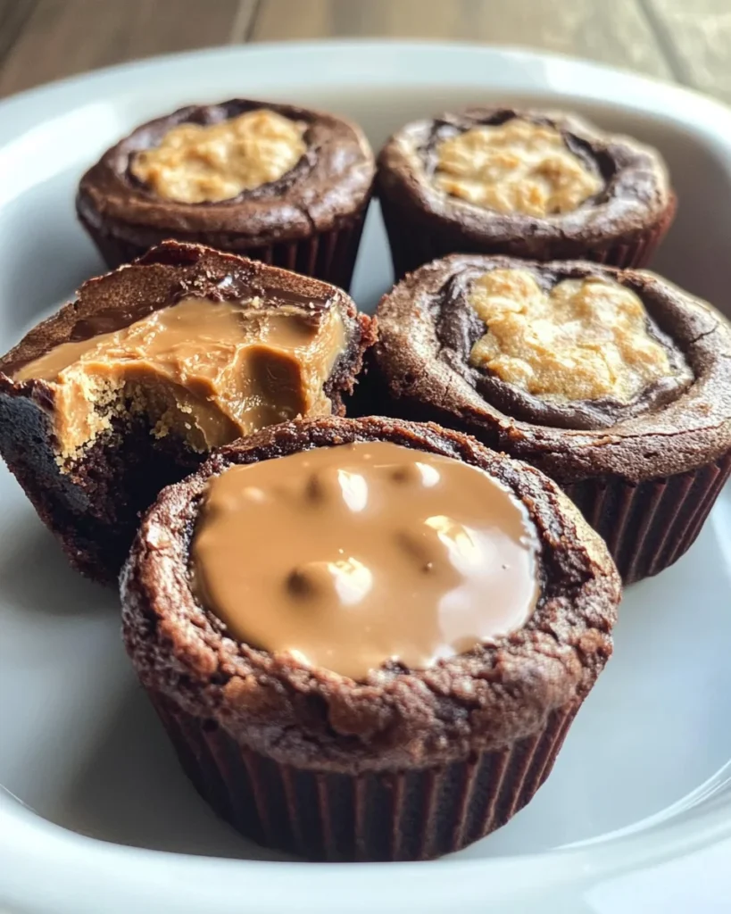 Peanut Butter Cup Stuffed Brookies