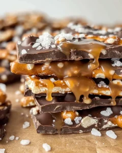 Salted caramel pretzel bark