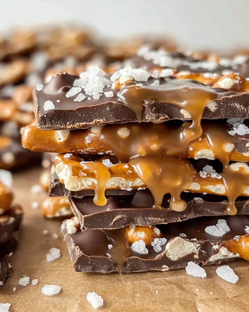 Salted caramel pretzel bark