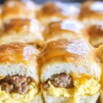 Sausage Egg and Cheese Breakfast Sliders with Syrup Glaze