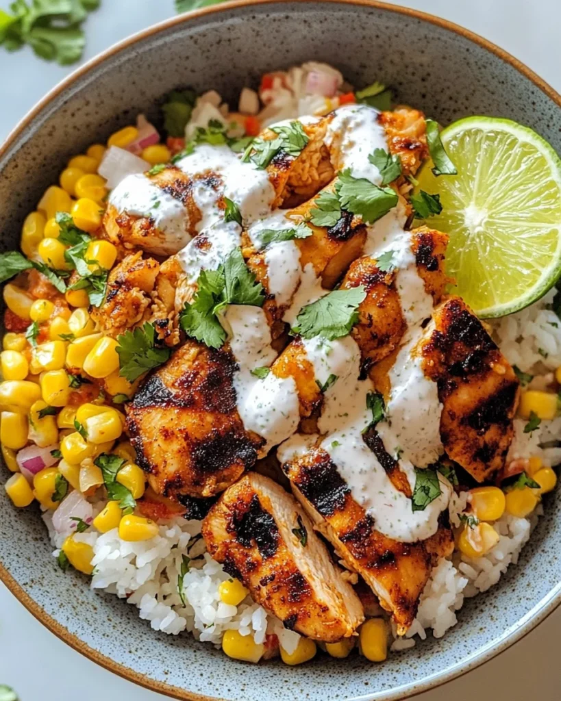 Street Corn Chicken Rice Bowl