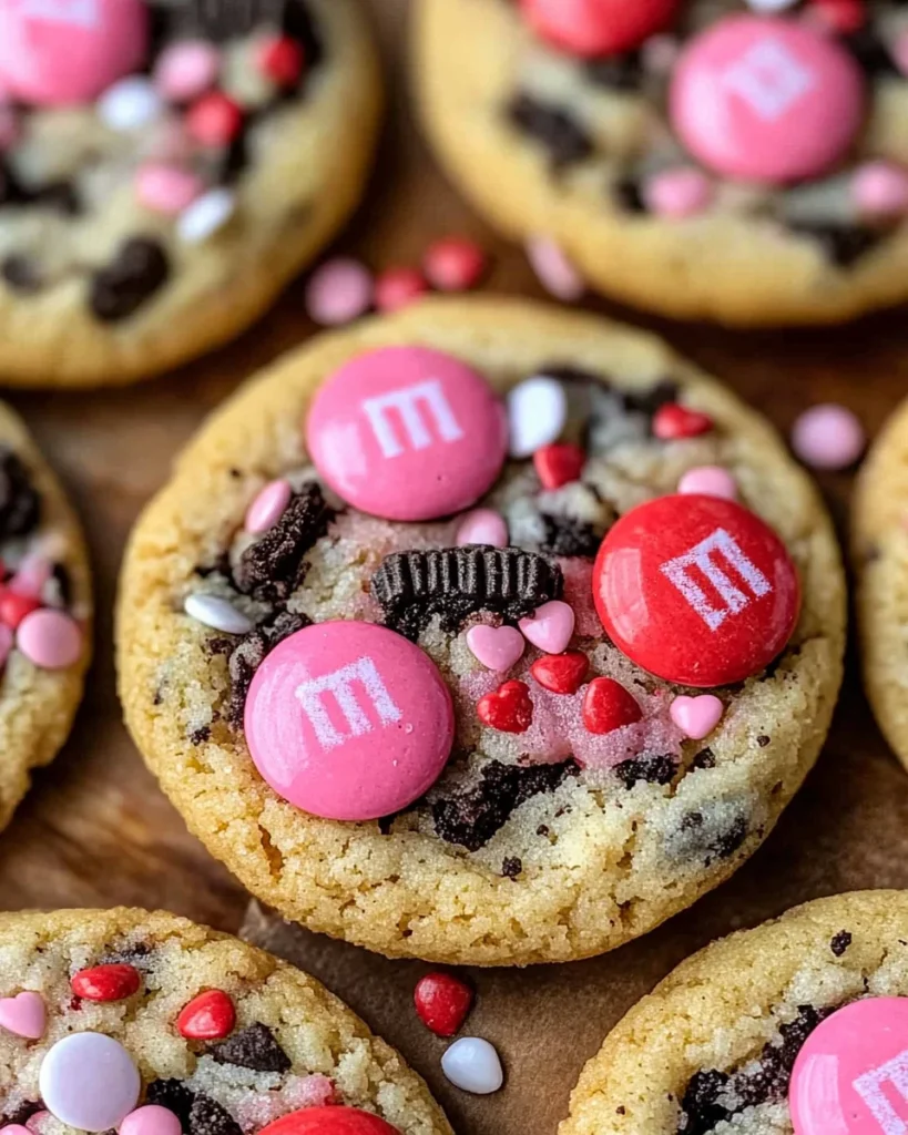Valentine's day Oreo M&m's cookies